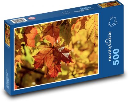 Javor - barevné listy, podzim - Puzzle 500 dílků, rozměr 46x30 cm