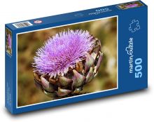 Artičok - kvet, fialový Puzzle 500 dielikov - 46 x 30 cm 