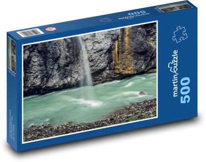 Wodospad - skała, rzeka - Puzzle 500 elementów, rozmiar 46x30 cm