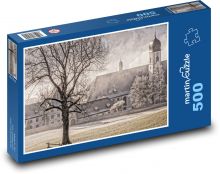 Zimná krajina - sneh, domy Puzzle 500 dielikov - 46 x 30 cm 