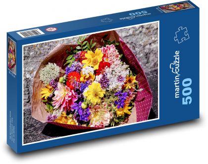 Kytica kvetov - kvety, leto - Puzzle 500 dielikov, rozmer 46x30 cm 