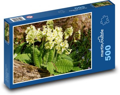 Petrklíč - žlté kvety, kvet - Puzzle 500 dielikov, rozmer 46x30 cm 