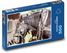 Koňská hlava - zvíře, kůň Puzzle 500 - 46x30 cm