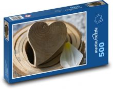 Srdce - drevo, láska Puzzle 500 dielikov - 46 x 30 cm