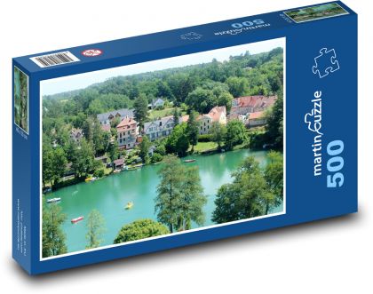 Lake - city, nature - Puzzle of 500 pieces, size 46x30 cm 