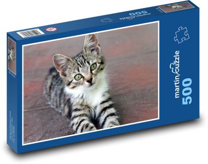 Babe - mladá mačka, zviera - Puzzle 500 dielikov, rozmer 46x30 cm 
