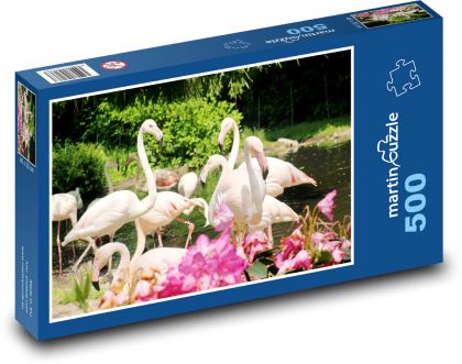 Plameniaky - vtáky, zvieratá - Puzzle 500 dielikov, rozmer 46x30 cm 