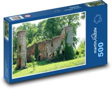 Ruiny hradu - památník, příroda  Puzzle 500 dílků - 46 x 30 cm