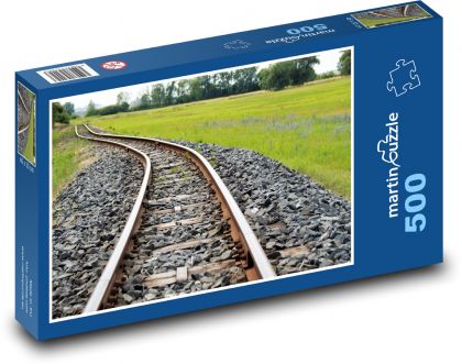 Železniční trať - koleje, železnice  - Puzzle 500 dílků, rozměr 46x30 cm