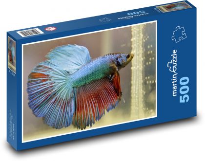 Betta - ryby, akwarium - Puzzle 500 elementów, rozmiar 46x30 cm