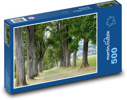 Aleja - kolejność drzew, droga - Puzzle 500 elementów, rozmiar 46x30 cm