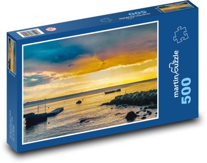 Západ slnka - more, loď - Puzzle 500 dielikov, rozmer 46x30 cm 
