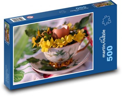 Easter decoration - egg, flower - Puzzle of 500 pieces, size 46x30 cm 