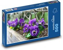 Purple pansy - spring flowers, flowers Puzzle of 500 pieces - 46 x 30 cm 