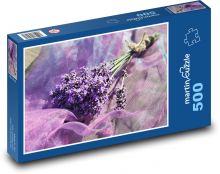 Lavendel - lila Bouquet, Dekoration Puzzle 500 Teile - 46 x 30 cm