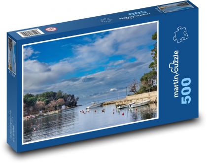Přímořská krajina - lodě, jachty - Puzzle 500 dílků, rozměr 46x30 cm