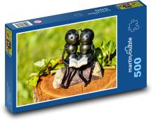 Mrówki - dzieło sztuki, pniak Puzzle 500 elementów - 46x30 cm