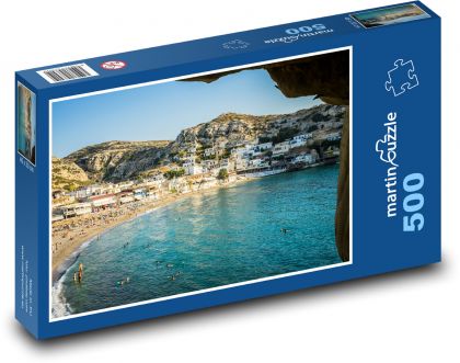 Pláž - Kréta, Řecko - Puzzle 500 dílků, rozměr 46x30 cm
