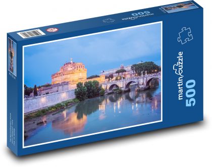 Andělský hrad - Řím, Itálie - Puzzle 500 dílků, rozměr 46x30 cm