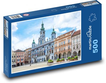 České Budějovice - náměstí, Česká republika - Puzzle 500 dílků, rozměr 46x30 cm