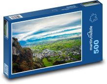 Alpské údolí - hory, příroda Puzzle 500 - 46x30 cm