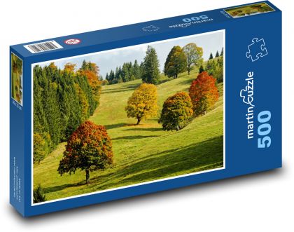 Podzimní les - listí, stromy - Puzzle 500 dílků, rozměr 46x30 cm