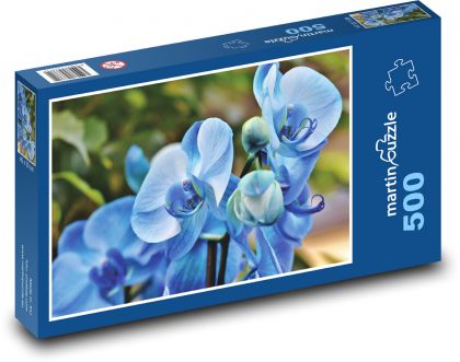 Modrá orchidej - květina, rostlina - Puzzle 500 dílků, rozměr 46x30 cm