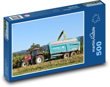 Traktor - kukuřice, sklizeň - Puzzle 500 dílků, rozměr 46x30 cm