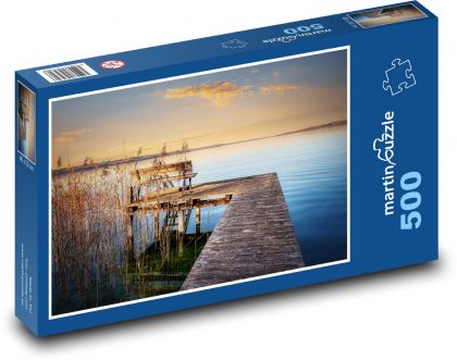 Jezero - rákos, Německo - Puzzle 500 dílků, rozměr 46x30 cm