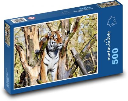 Tiger - big cat, wild - Puzzle of 500 pieces, size 46x30 cm 