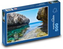 Plaża - skaliste wybrzeże, morze Puzzle 500 elementów - 46x30 cm