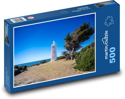 Maják - pobřeží, stromy - Puzzle 500 dílků, rozměr 46x30 cm