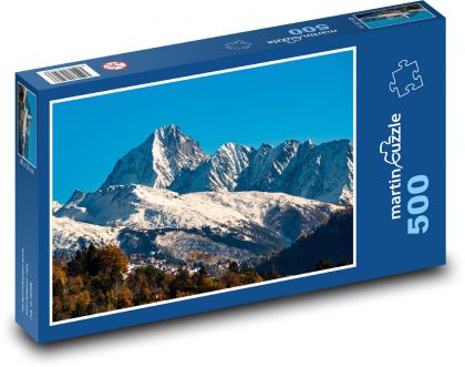 Alpy - hory, dediny - Puzzle 500 dielikov, rozmer 46x30 cm 