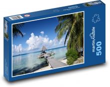Atoll Rangiroa - Strand, Boot Puzzle 500 Teile - 46 x 30 cm