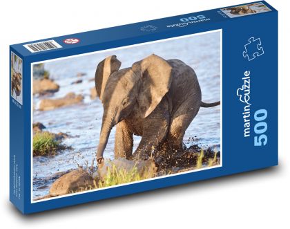 Afrikanischer Elefant - Elefant, Baby - Puzzle - 500 Teile