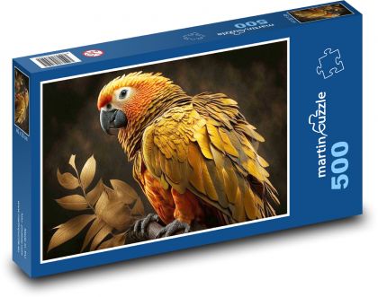 Papoušek - pták, zvíře - Puzzle 500 dílků, rozměr 46x30 cm
