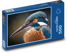 Ledňáček - ptačí portrét, zvíře Puzzle 500 - 46x30 cm