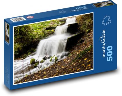 Waterfall - lake, water - Puzzle of 500 pieces, size 46x30 cm 