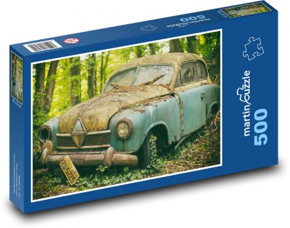 Automobil - staré auto, šrot - Puzzle 500 dílků, rozměr 46x30 cm