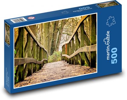 Holzbrücke - Straße, Park - Puzzle - 500 Teile