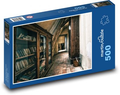 Knihovna - chodba, dům - Puzzle 500 dílků, rozměr 46x30 cm