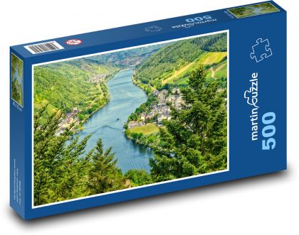 Řeka Mosela - Německo, příroda - Puzzle 500 dílků, rozměr 46x30 cm