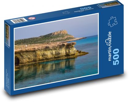 Cape Greco - Kypr, mořská vesnice - Puzzle 500 dílků, rozměr 46x30 cm