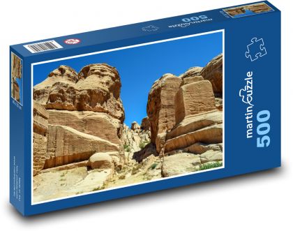 Al Siq rokle - Jordánsko, kaňon - Puzzle 500 dílků, rozměr 46x30 cm