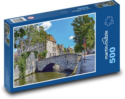 Stone bridge - Belgium, river - Puzzle of 500 pieces, size 46x30 cm 