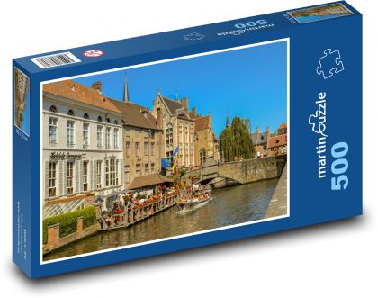 Belgie - kanál, řeka - Puzzle 500 dílků, rozměr 46x30 cm