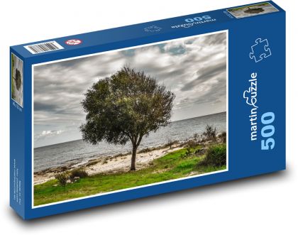 Strom u moře - pláž, nebe - Puzzle 500 dílků, rozměr 46x30 cm