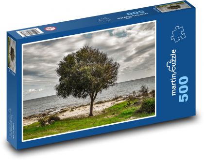 Tree by the sea - beach, sky - Puzzle of 500 pieces, size 46x30 cm 