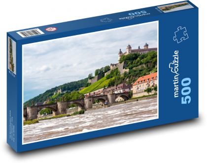 Německo - most, řeka - Puzzle 500 dílků, rozměr 46x30 cm