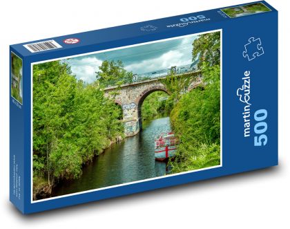 Boat trip - bridge, landscape - Puzzle of 500 pieces, size 46x30 cm 